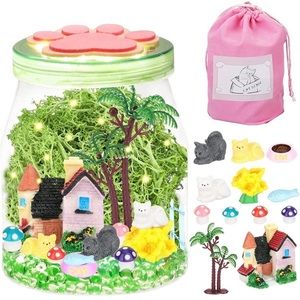 Light Up Cat Terrarium Kit DIY Night Light Activities Kits Arts & Craft